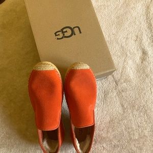UGG Sandrinni Hazard Orange Espadrille Flat Loafers Women Size 9